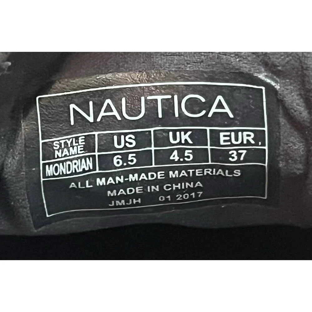 Nautica Mondrian Vegan Boat Shoe Womens 6.5 Navy Blue Preppy Nautical Coastal